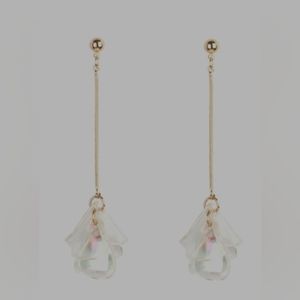 White Acrylic Petals Earrings